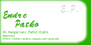 endre patko business card